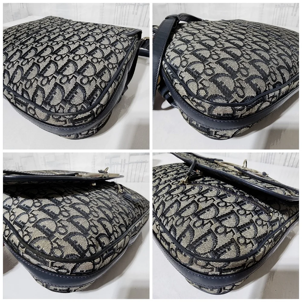 CHRISTIAN DIOR Monogram Flap Messenger Navy Blue - Picture 15 of 16